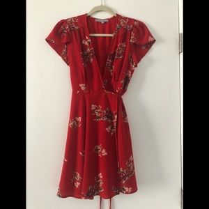 Red floral dress